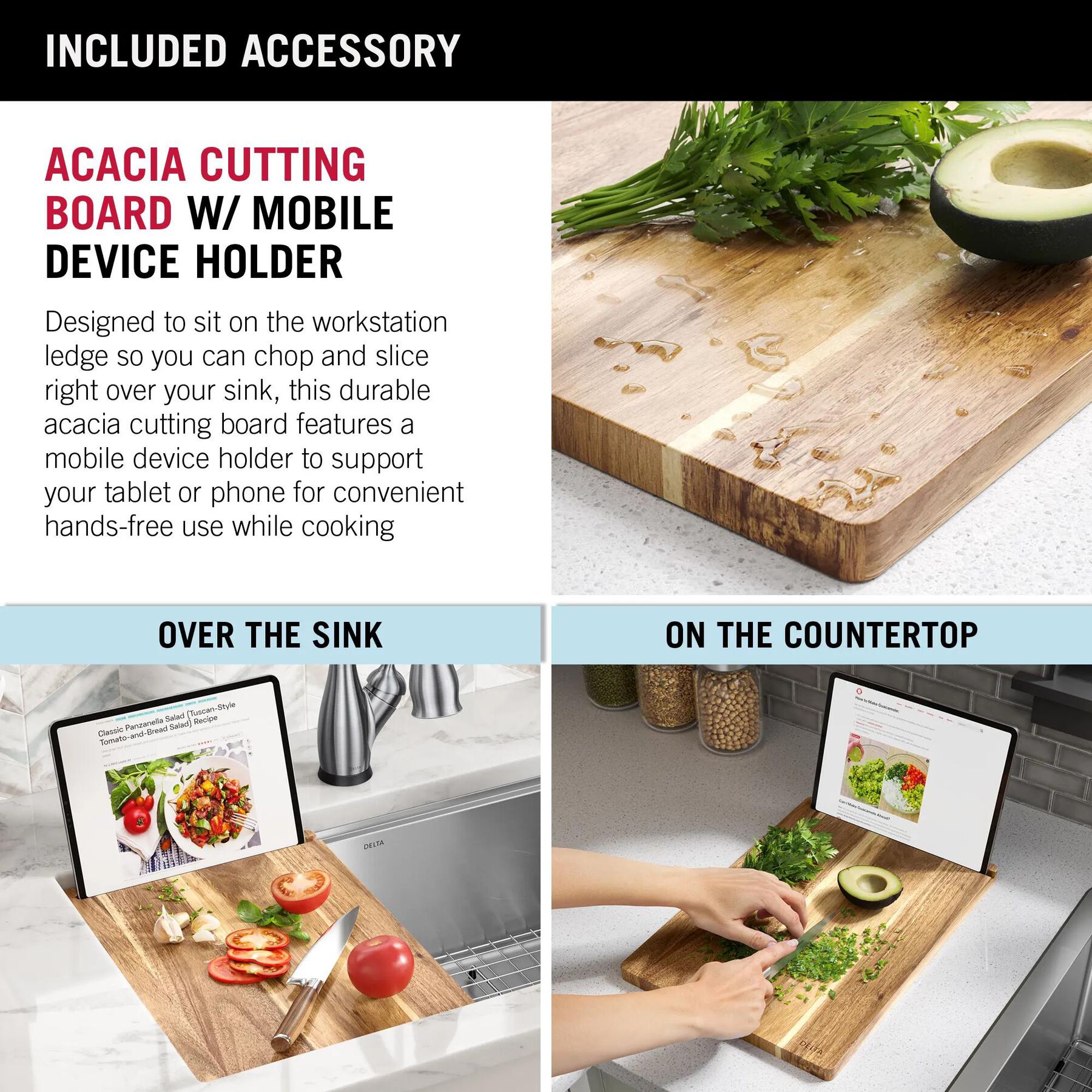 32&rdquo; Workstation Kitchen Sink Undermount Stainless Steel Single Bowl with WorkFlow&trade; Ledge and Accessories
